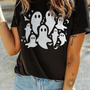 Ghost Round Neck Short Sleeve T-Shirt